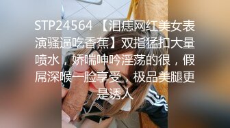 STP24564 【泪痣网红美女表演骚逼吃香蕉】双指猛扣大量喷水，娇喘呻吟淫荡的很，假屌深喉一脸享受，极品美腿更是诱人